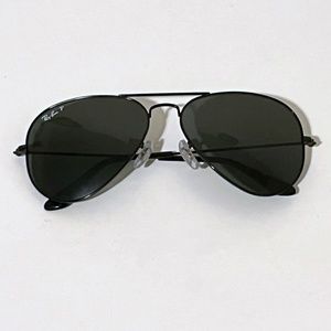Ray Ban Large Frame Aviator Sunglasses Polarized Black